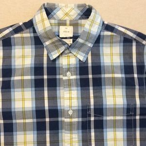 Gap Men’s Shirt Blue Yellow Plaid Medium
